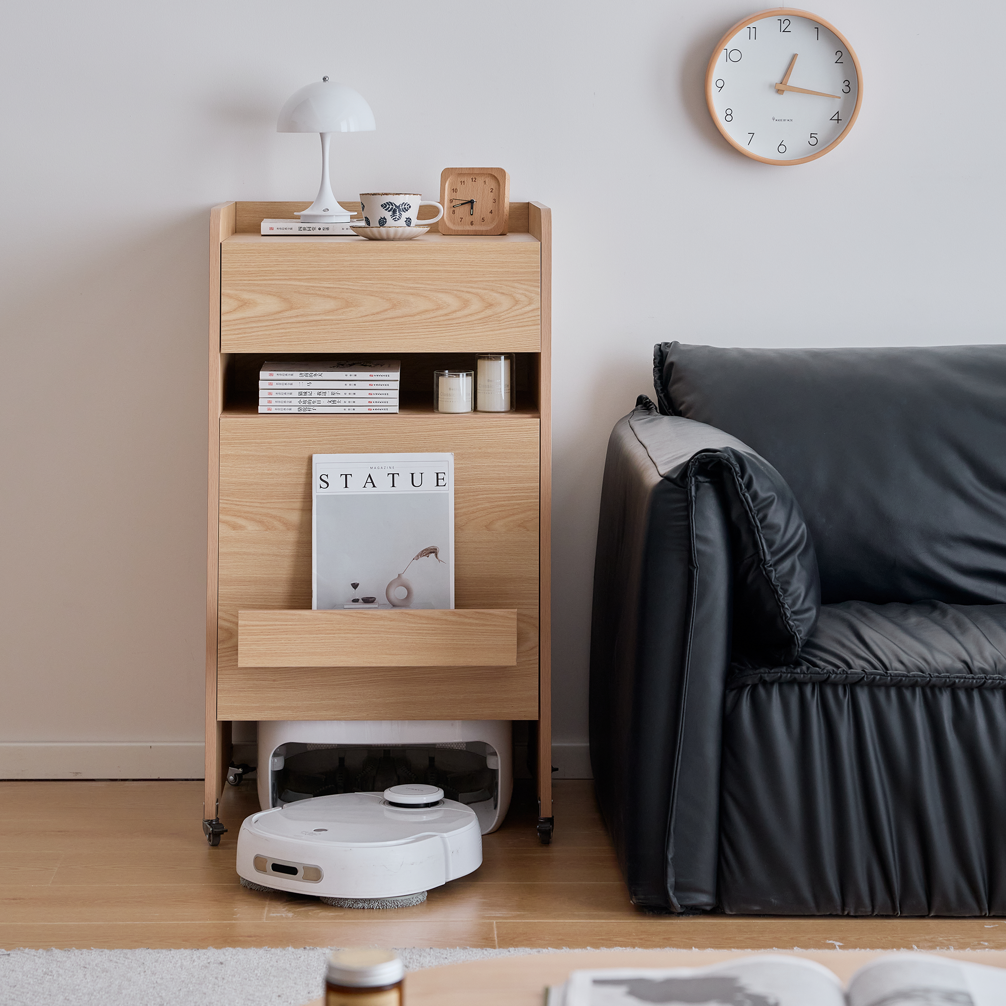 三又木实木扫地机器人柜客厅边柜家用置物柜卧室收纳柜餐边置物架,淘宝优惠券,粉丝福利购,淘宝优惠卷