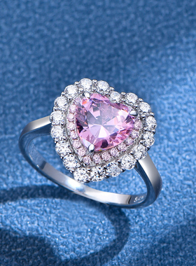 戴之梦女925纯银高碳钻戒指