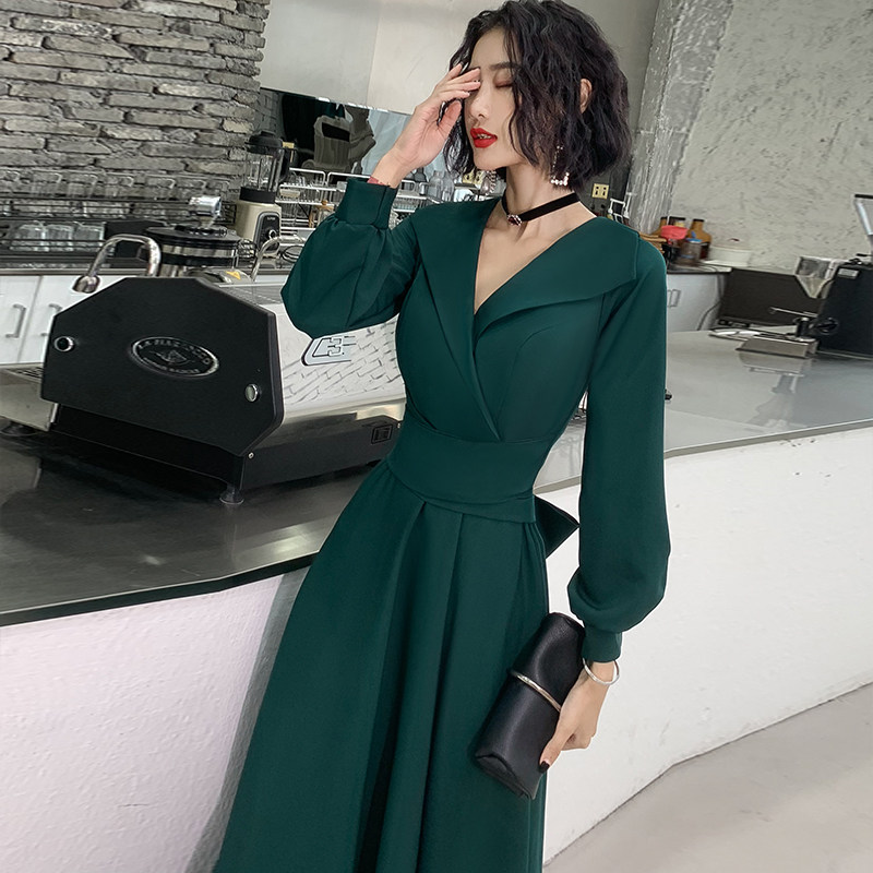 高端连衣裙女宴会气质2020冬晚礼服 ulh礼服/晚装