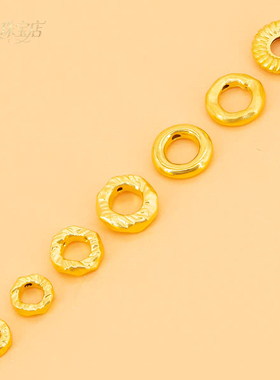 黄金盘缠散珠3D硬金足金999