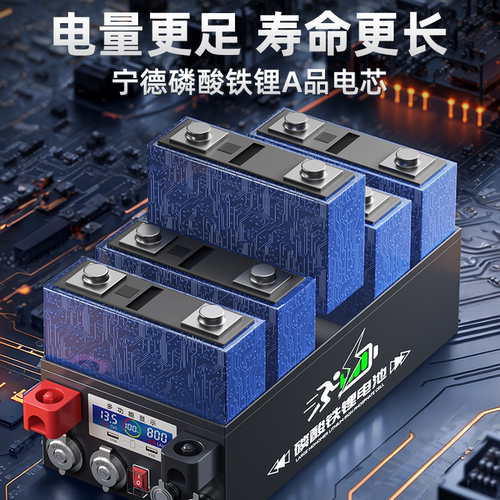 宁德磷酸铁锂电池12v24V48伏房车专用大单体电芯大容量户外电源 - 图0