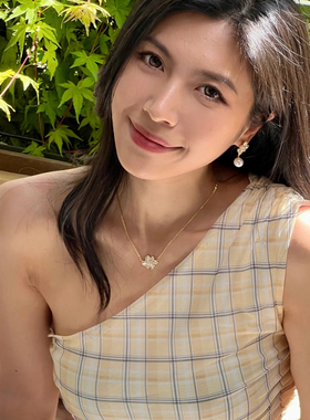 金步摇四时花法式吊坠项链