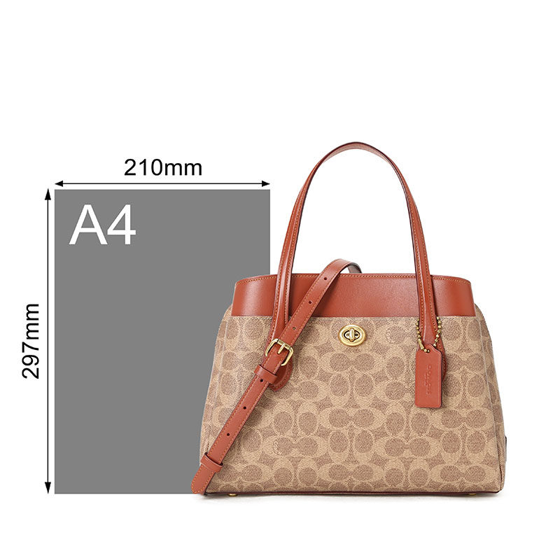 coach lora老花托特包中号椭圆扣 LAMAVO女士包袋