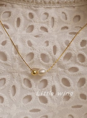 韩国INS通体S925银淡水珍珠项链