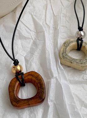 树脂蜡绳女高级感项链