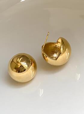 冷淡风金属女高级感亮面耳环