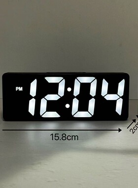 简约大数字电子时钟客厅电视柜座钟夜光静音LED闹钟表万年历温度