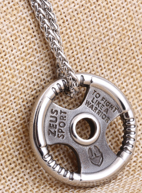 哑铃项链肌肉男哑铃片杠铃片健身情侣吊坠女挂件不掉色配饰个性