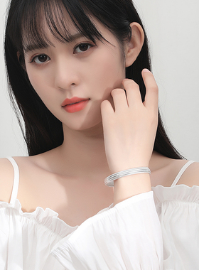 心语9999足银手镯女纯银年轻2025情节日礼物送女友妈妈闺蜜礼物