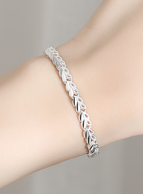 心心相印999纯银ins小众设计手链