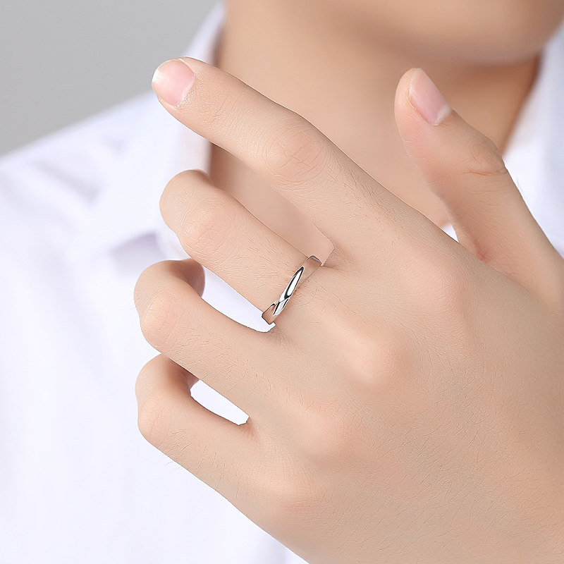 莫比乌斯环纯银一对小众设计男戒 缘奋戒指/指环