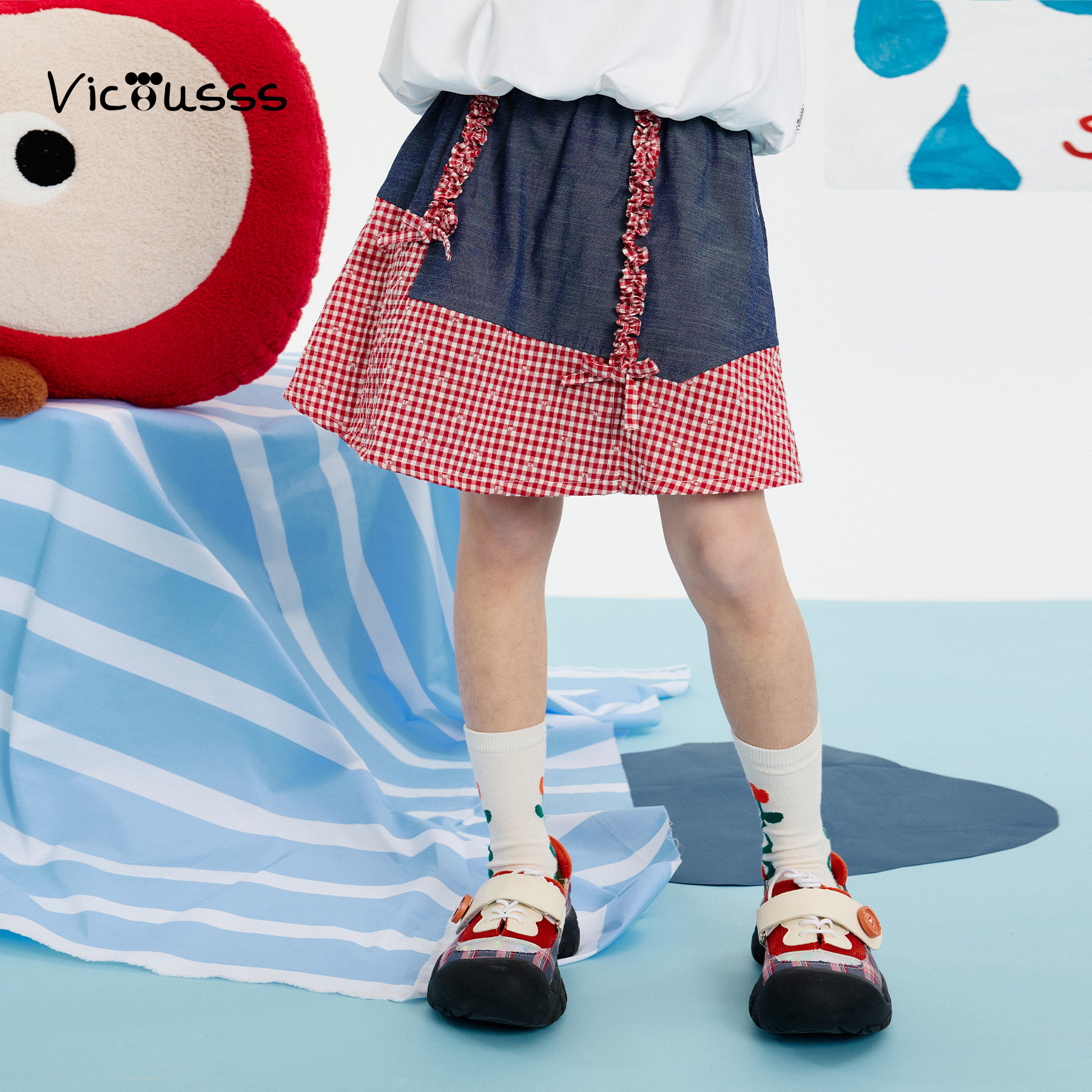 VICIUSSS女童甜美半身裙2025夏季新款儿童洋气百搭拼接裙子洋气仙,淘宝优惠券,粉丝福利购,淘宝优惠卷