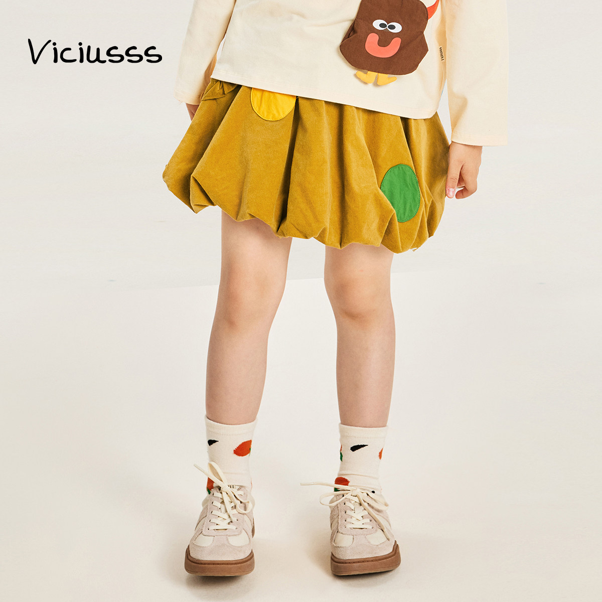 viciusss丸社女童半身短裙2025秋季休闲百搭新款儿童纯棉花苞裙子,淘宝优惠券,粉丝福利购,淘宝优惠卷