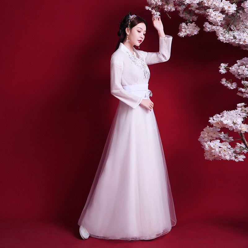 古装白色中国风超仙正品原创汉服 美俪秘籍汉服