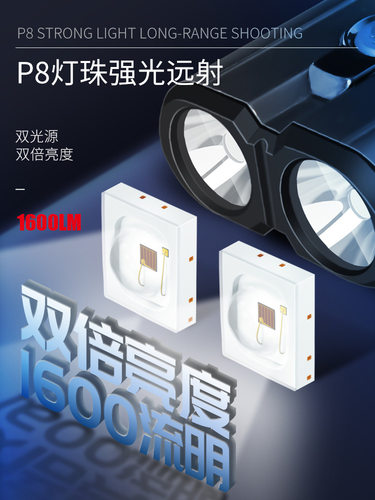沃尔森X608手电筒超长续航充电远射户外家用超亮多功能led氙气灯 - 图0