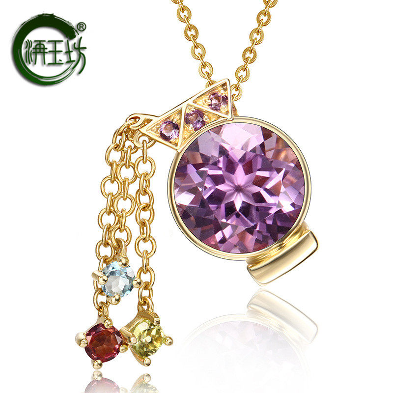 洅玉坊12星座水瓶座9k金镶嵌珠宝 洅玉坊项坠/吊坠