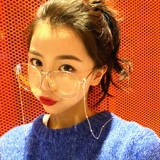 [王柳雯网红同款街拍大脸显瘦眼镜框女韩版近视圆平光大框眼镜女潮]
