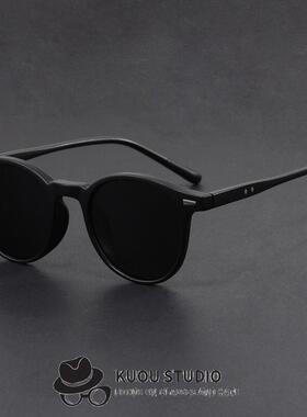 韩版超轻太阳镜圆框防紫外线墨镜复古潮流时尚男女遮阳显瘦百搭