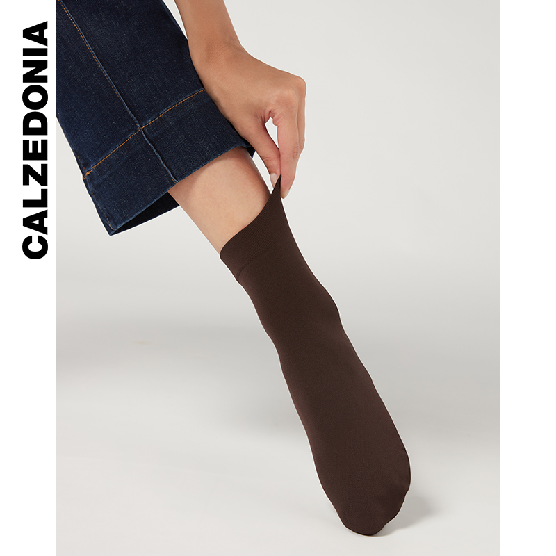 CALZEDONIA女士春秋简约时尚50D纯色柔软舒适短袜MIZ004 - 图0