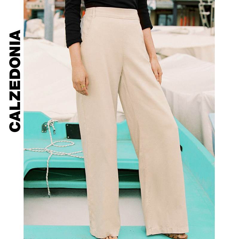 CALZEDONIA卡泽意袜夏女舒适凉感简约轻薄天丝亚麻阔腿裤MODP1215,淘宝优惠券,粉丝福利购,淘宝优惠卷