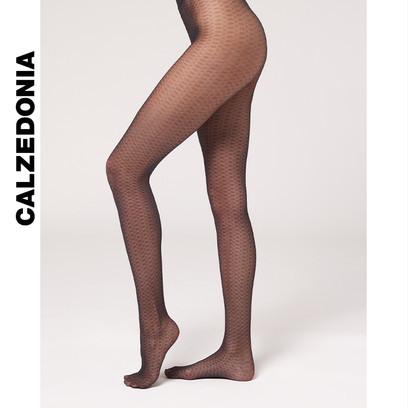 CALZEDONIA24春新款女士时尚几何图案印花连裤袜丝袜MODC2049 - 图0