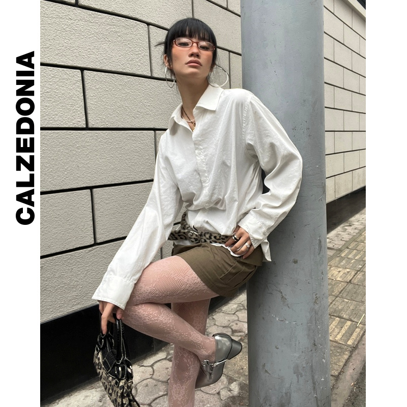 CALZEDONIA24春何穗同款女士时尚玫瑰花渔网连裤袜打底袜MODC2062 - 图3