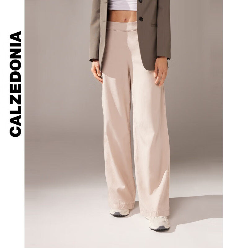CALZEDONIA卡泽意袜夏女舒适凉感简约轻薄天丝亚麻阔腿裤MODP1215,淘宝优惠券,粉丝福利购,淘宝优惠卷