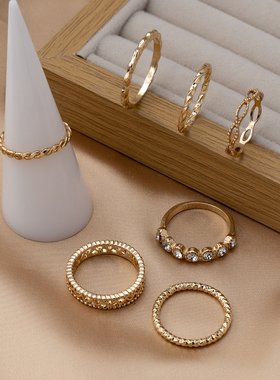 时尚简约百搭小众设计感戒指套装