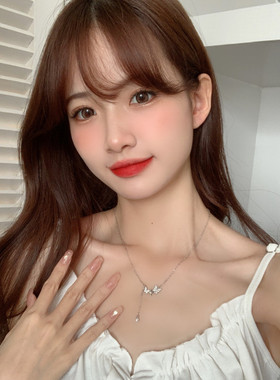 蝴蝶珍珠高级感流苏项链