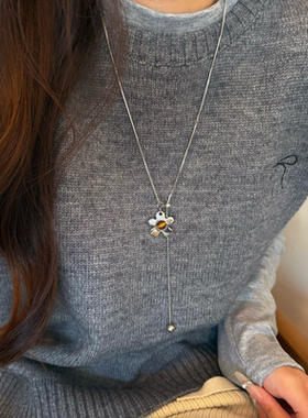 复古花朵925纯银小众锁骨链