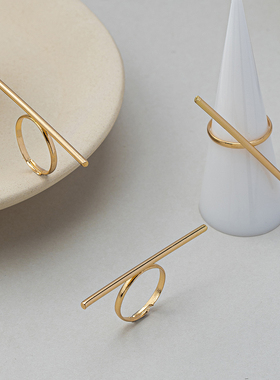 欧美ins复古风高级感几何戒指女