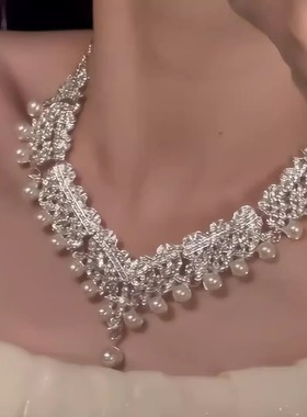 高级珍珠项链宴会礼服颈链