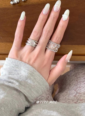 复古清冷感镂空编织戒指女气质独特个性简约老钱风指环高级感手饰