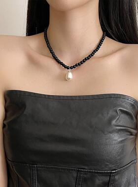 博主bornete同款红色串珠项链女