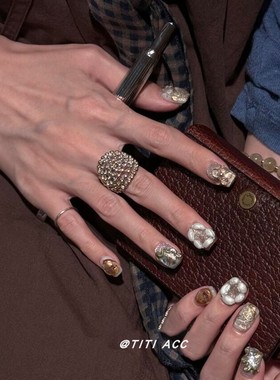 韩国设计师款！ins风银色编织感戒指轻奢小众高级感手饰个性指环