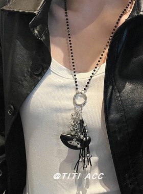 法式气质链条包包吊坠项链女2025新款小众独特设计长款卫衣链配饰