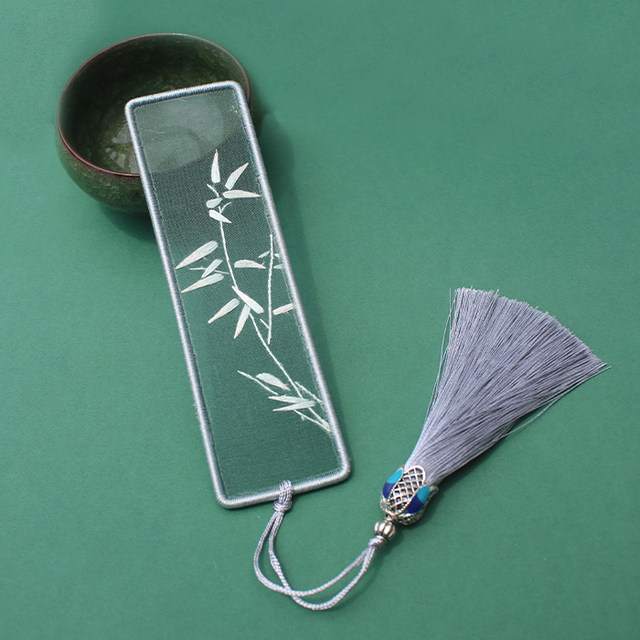 Su embroidery ສໍາເລັດຮູບ DIY bookmark ແບບວັດຖຸບູຮານ