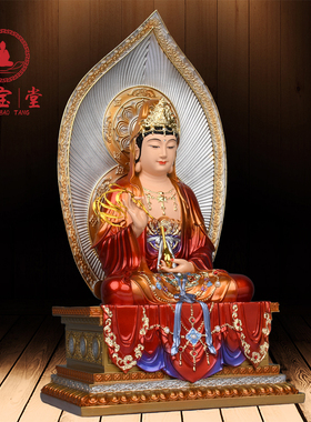 观音菩萨树脂摆件金刚台娑婆三圣