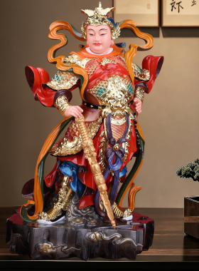 伽蓝韦陀护法树脂彩绘佛像摆件