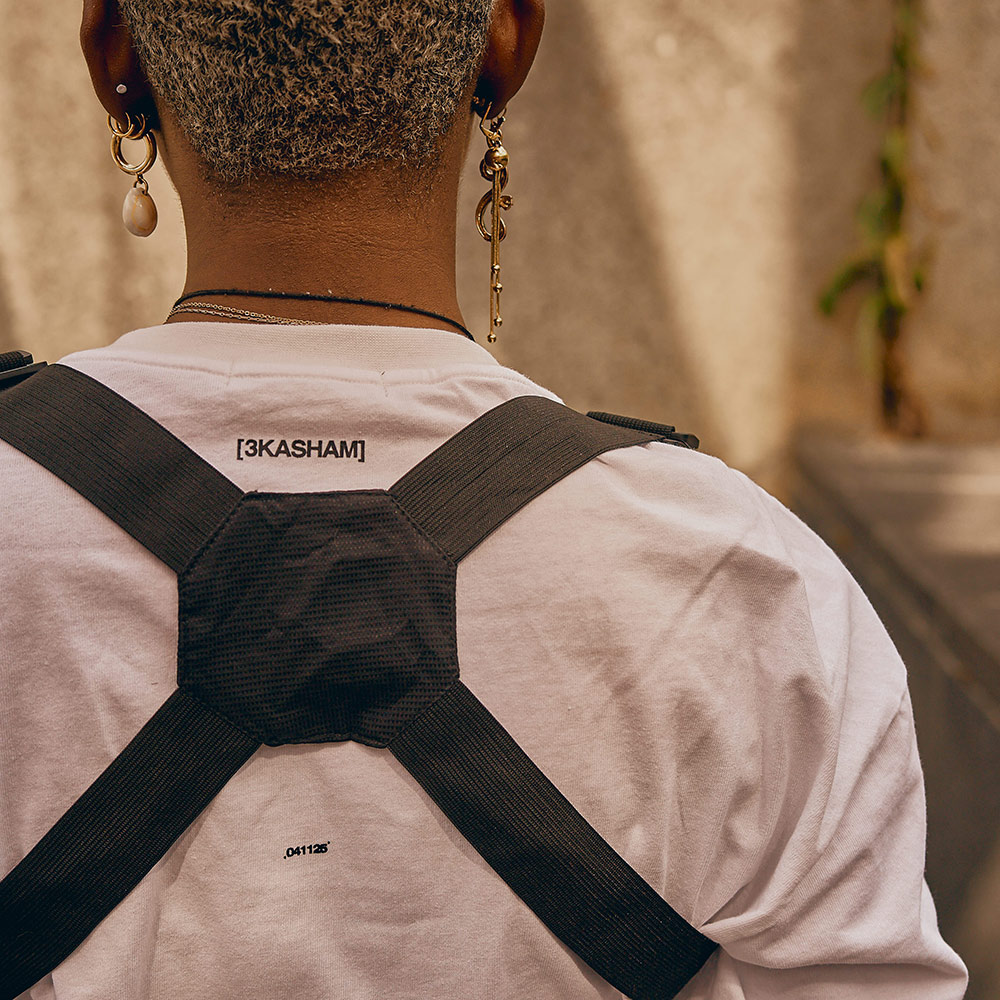 041125 3KASHAM 19SS金属流感束缚人脸文字宽松街头PHOTO TEE T恤 - 图2