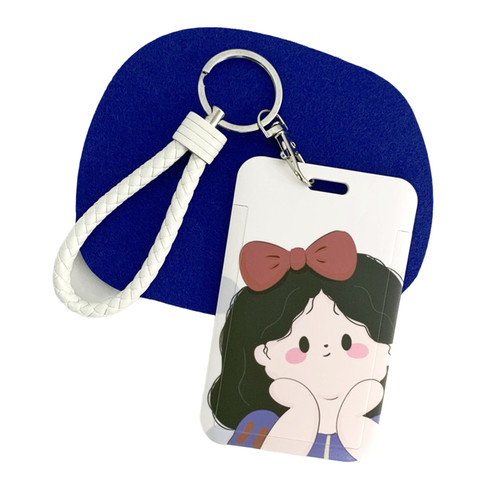 可爱公交卡保护套学生饭卡校园门禁证件厂牌门卡套钥匙扣一体挂绳 - 图3