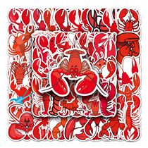 50 cartoon red crayfish graffiti stickers for childrens suitcases Guitar Personality Flat laptop Host Box phone Water glass Electric Bottle Skateboard Helmet Decoration Sticker waterproof