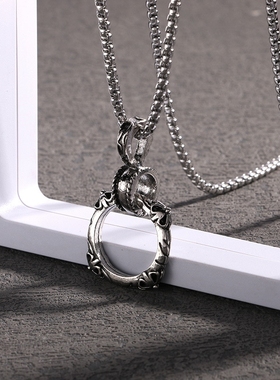 司厌同款项链男女圆环吊坠毛衣链长款复古圆圈坠项圈嘻哈卫衣配饰