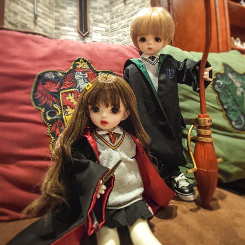 BJD 6分娃衣 哈利波特套装 学院服校服 魔杖 围巾 1/6 yosd娃娃 - 图2
