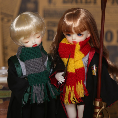 BJD 6分娃衣 哈利波特套装 学院服校服 魔杖 围巾 1/6 yosd娃娃 - 图1
