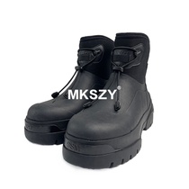 MKSZY autonomous outdoor vulcanised hooded snow ground boots waterproof water shoes three layers combined large bottom stylish non-slip rain boots