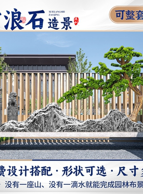 雪浪石客厅组合仿真小山石头室内庭院泰山石镇宅水造景观石天然