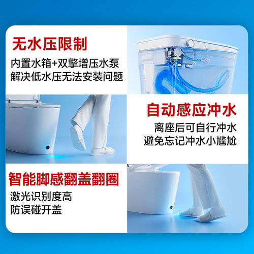 【政府补贴】智米智能马桶感应翻盖0水压限制健康洗护坐便器2S - 图1