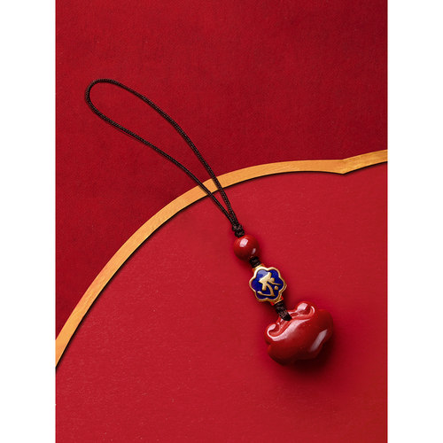 朱砂如意吊坠项链生肖本命佛银饰男女款链手机汽车钥匙扣挂件挂饰 - 图3