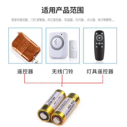 12V23A碱性电池12V27A汽车遥控器门铃卷闸门电池12V无线码表专用 - 图0